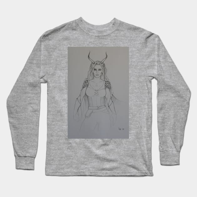 Violexx- Tiefling Cleric from Intelligence Check Long Sleeve T-Shirt by IntelligenceCheck